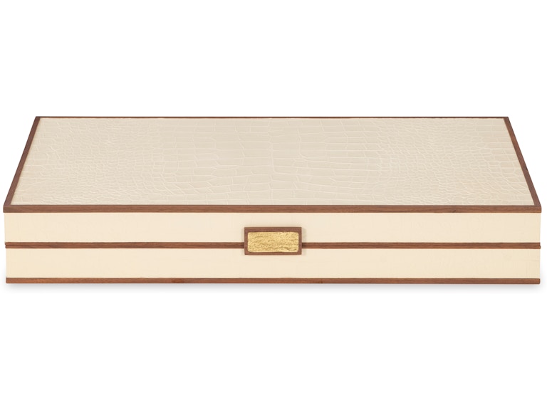 Maitland-Smith Bar and Game Room Cream Leather Game Board 8445-11-C at Norwood Furniture