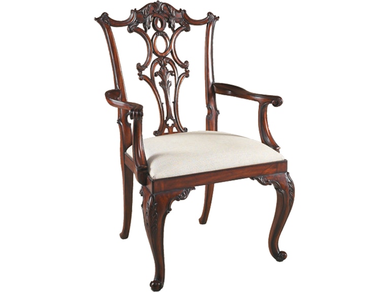 Maitland-Smith Casual Dining Cabriole Arm Chair 8104-41 at Norwood Furniture