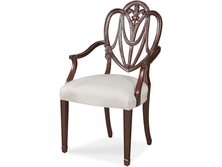 Maitland-Smith Casual Dining Heart Arm Chair Pearl 8436-41 at Norwood Furniture