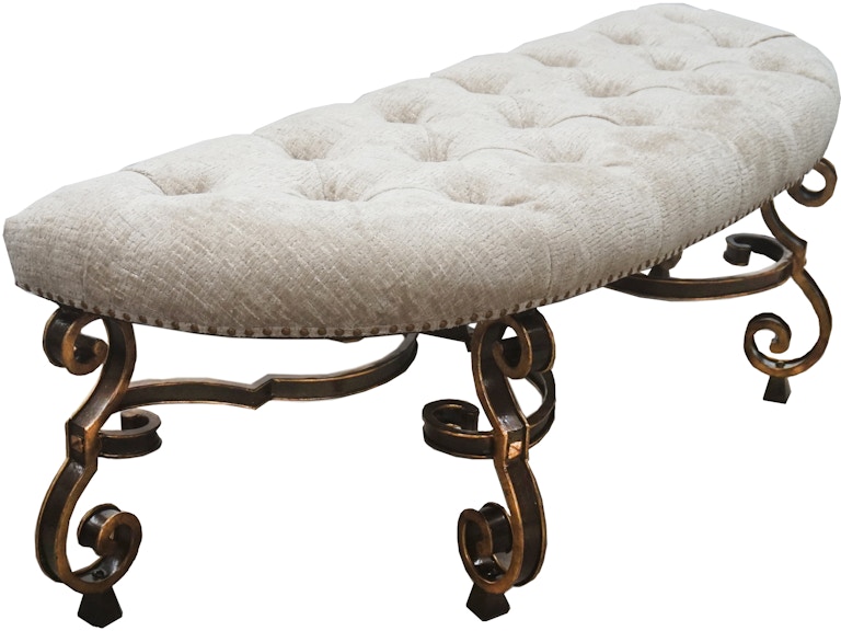 Maitland-Smith Living Room Aria Bench 88-0248 at Norwood Furniture