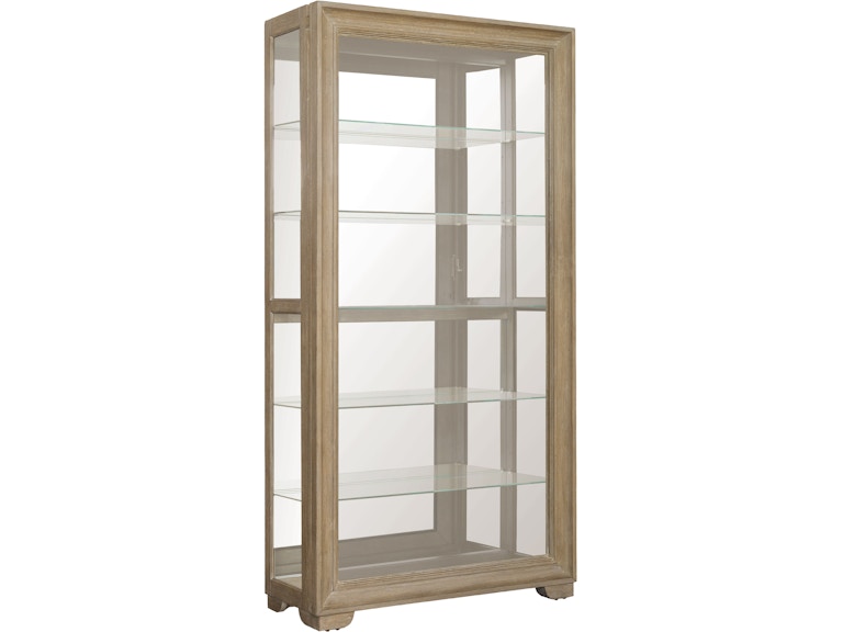 PFC Living Room Light Wood Modern 5-Shelf Sliding Door Curio with LED Light P021767 at Norwood Furniture