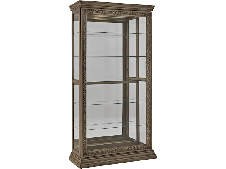 PFC Living Room Sliding Door Curio with Glass Shelves P021784 at Norwood Furniture