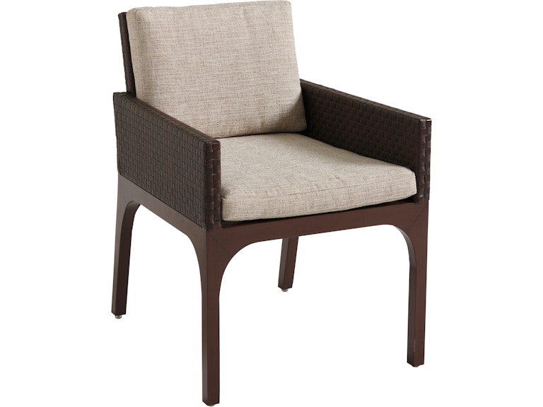 Tommy Bahama Outdoor Living Outdoor Furniture Dining Arm Chair Shown with Cushion Set 3420-13 at Norwood Furniture