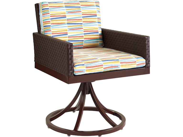 Tommy Bahama Outdoor Living Outdoor Furniture Swivel Rocking Dining Chair Shown with Cushion Set 3420-13SR at Norwood Furniture
