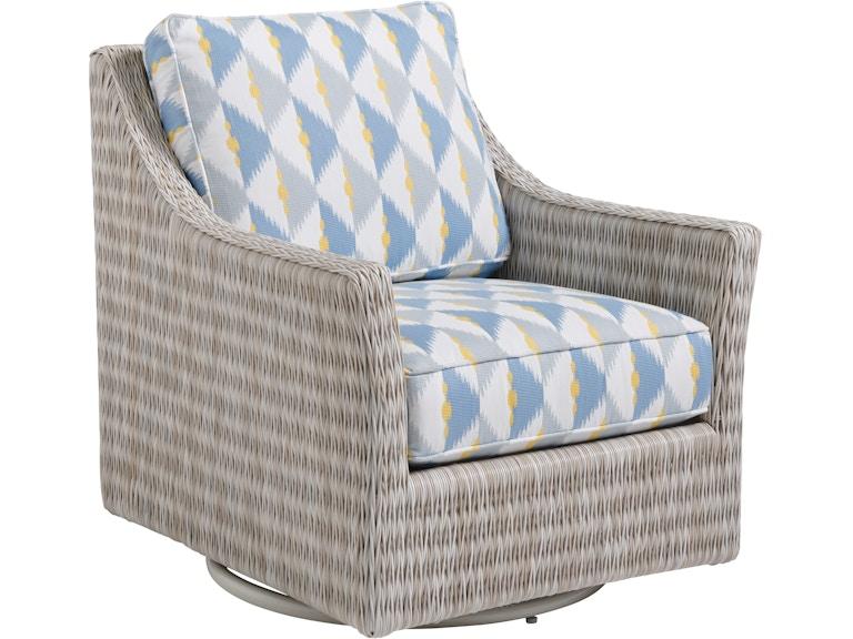 Tommy Bahama Outdoor Living Outdoor Furniture Swivel Glider Lounge Chair Shown with Cushion Set 3430-11SG at Norwood Furniture