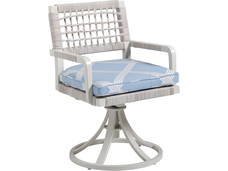 Tommy Bahama Outdoor Living Outdoor Furniture Swivel Rocker Dining Chair Shown with Cushion Set 3430-13SR at Norwood Furniture