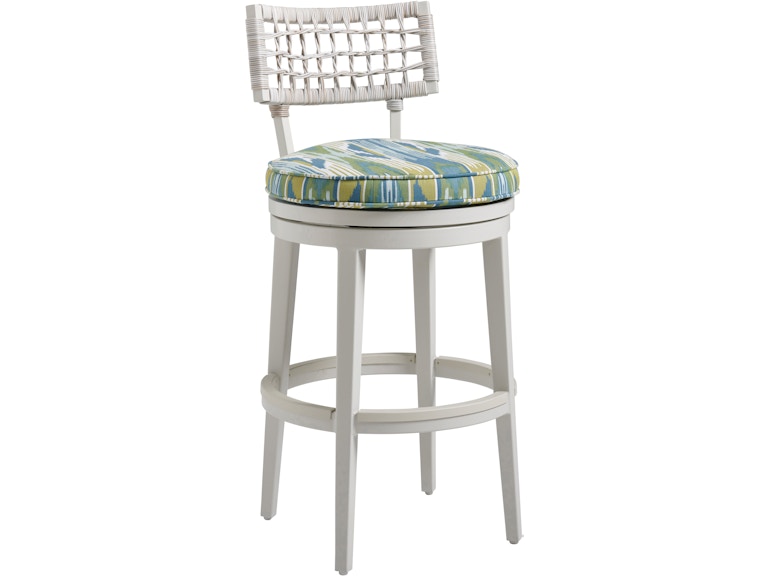 Tommy Bahama Outdoor Living Outdoor Furniture Swivel Bar Stool Shown with Cushion Set 3430-16SW at Norwood Furniture