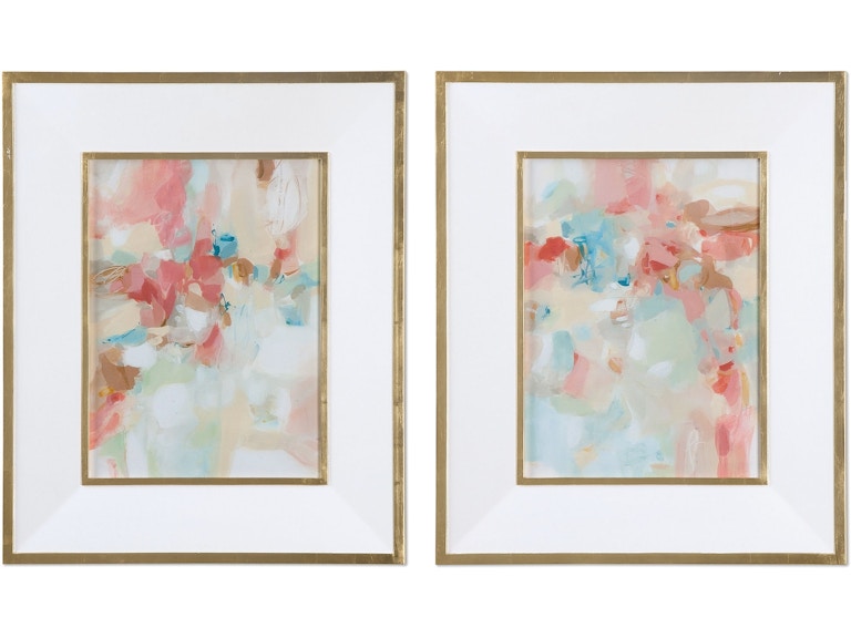 Uttermost Art A Touch Of Blush And Rosewood Fences Art Set/2 41557 at Norwood Furniture