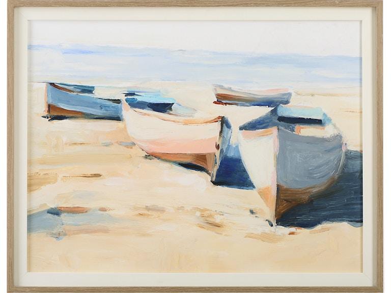 Uttermost Art Beached Boats Framed Print 32378 at Norwood Furniture