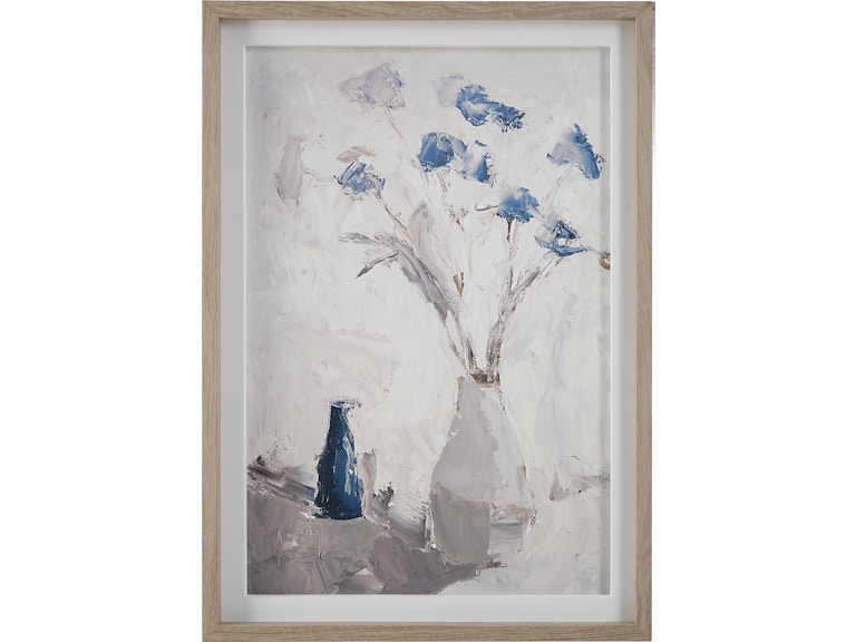 Uttermost Art Blue Flowers In Vase Framed Print 32287 at Norwood Furniture