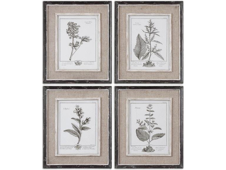 Uttermost Art Casual Grey Study Framed Art Set/4 32510 at Norwood Furniture