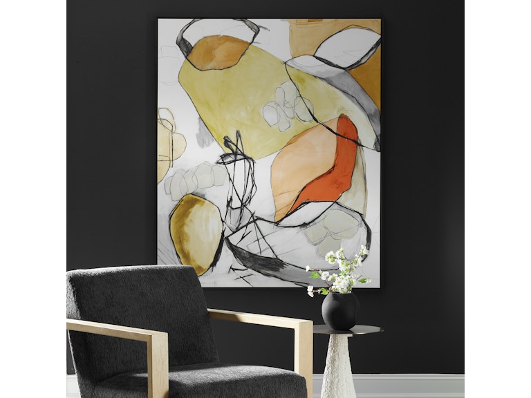 Uttermost Art Charcoal Improvision Framed Abstract Art 32389 at Norwood Furniture