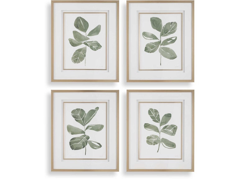 Uttermost Art Fiddle Head Leaf Botanical Prints Set/4 32454 at Norwood Furniture