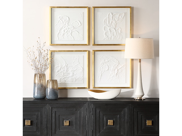 Uttermost Art Fourfold Framed Prints Set/4 32387 at Norwood Furniture