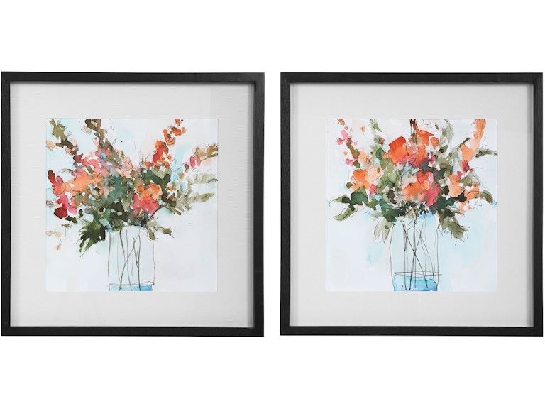Uttermost Art Fresh Flowers Watercolor Prints Set/2 41619 at Norwood Furniture