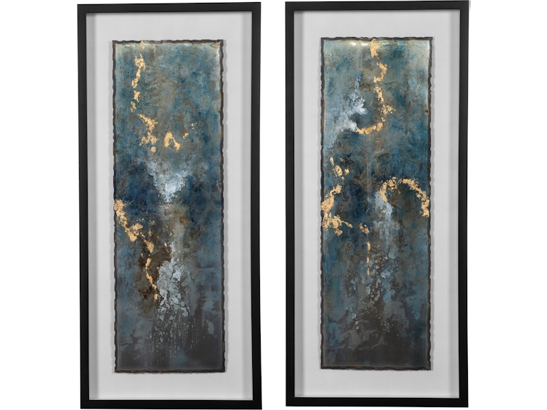 Uttermost Art Glimmering Agate Abstract Prints Set/2 41434 At Norwood Furniture
