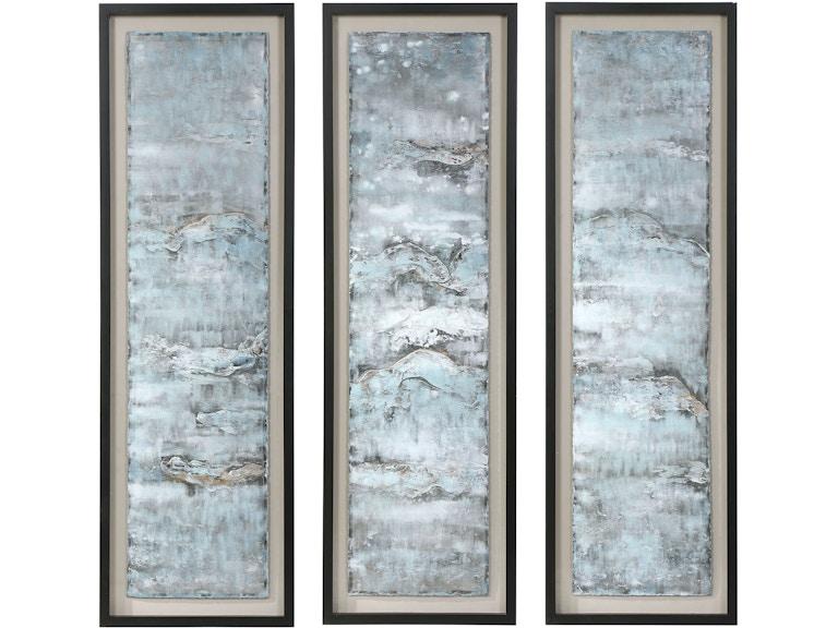 Uttermost Art Ocean Swell Painted Metal Art Set/3 3 Cartons 35374 at Norwood Furniture