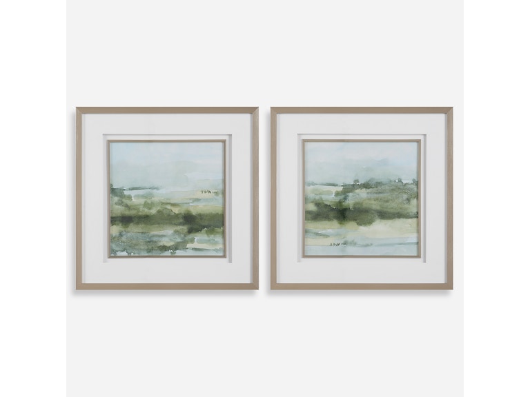 Uttermost Art Soft Sage Abstract Landscape Prints Set/2 32356 at Norwood Furniture