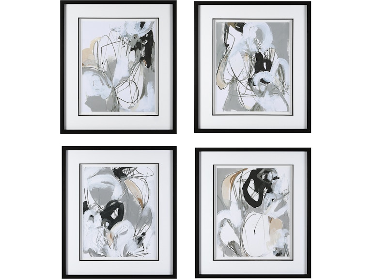 Uttermost Art Tangled Threads Abstract Framed Prints Set/4 41419 At Norwood Furniture