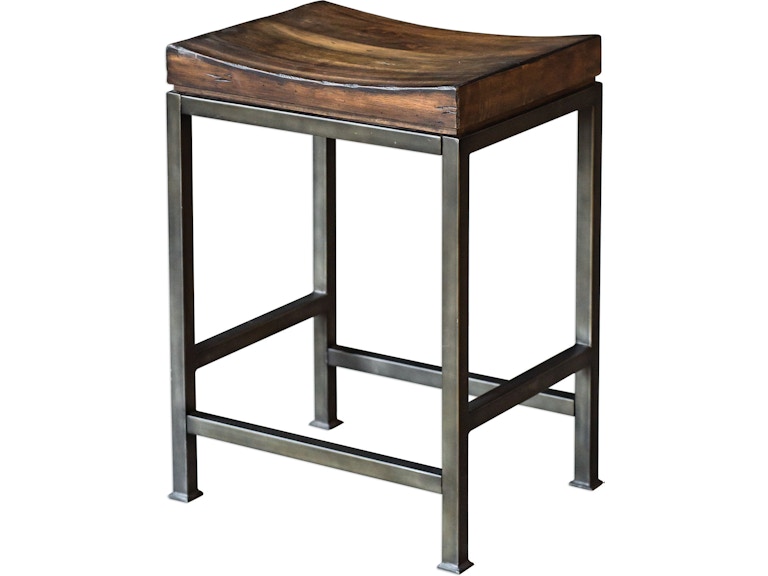 Uttermost Casual Dining Beck Wood Counter Stool 25441 at Norwood Furniture