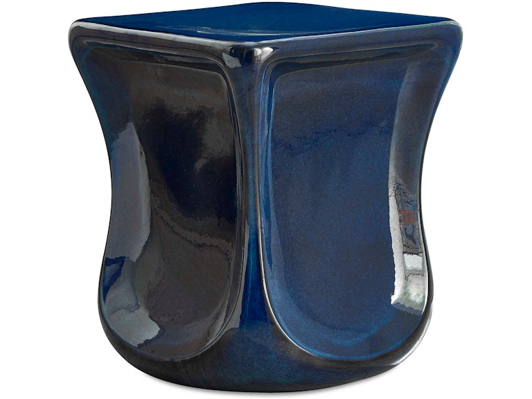 Uttermost Casual Dining Kaz Deep Blue Garden Stool 50208 at Norwood Furniture