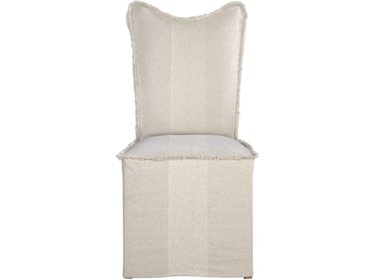 Uttermost Casual Dining Lenore Armless Chairs Flax Set Of 2 23311-2 At Norwood Furniture
