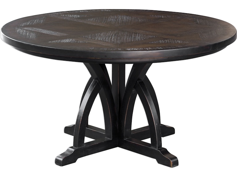 Uttermost Casual Dining Maiva Round Black Dining Table 25861 At Norwood Furniture