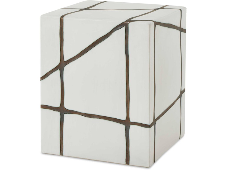 Uttermost Casual Dining Rocklyn White Cube Garden Stool 50207 at Norwood Furniture