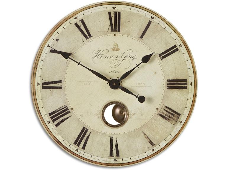 Uttermost Clocks Harrison Gray 23" Clock 06032 at Norwood Furniture