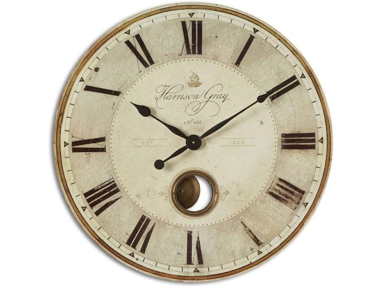 Uttermost Clocks Harrison Gray 30" Clock 06033 at Norwood Furniture
