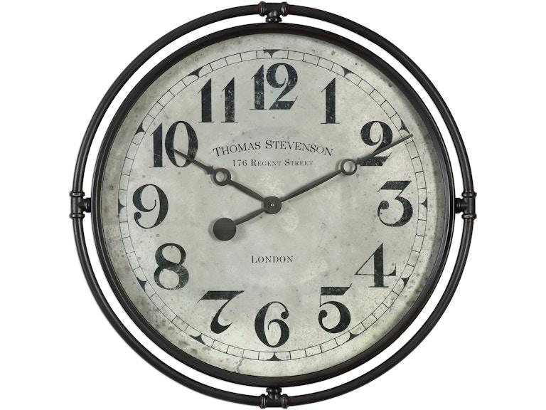 Uttermost Clocks Nakul Industrial Wall Clock 06449 at Norwood Furniture