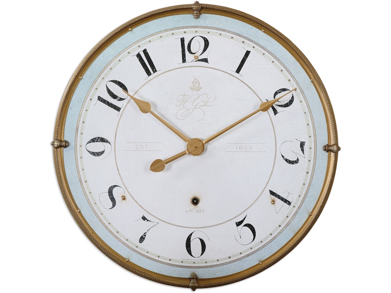 Uttermost Clocks Torriana Wall Clock 06091 at Norwood Furniture