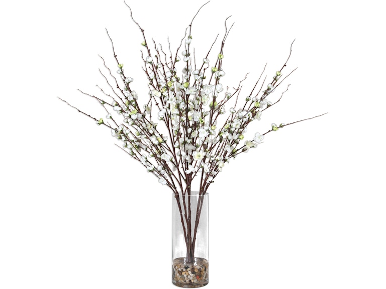 Uttermost Flowers and Plants Quince Blossoms Silk Centerpiece 60128 at Norwood Furniture