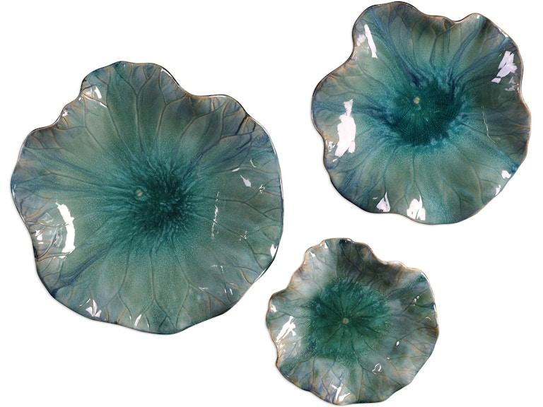 Uttermost Home Accents Abella Ceramic Flowers Set/3 04100 At Norwood Furniture