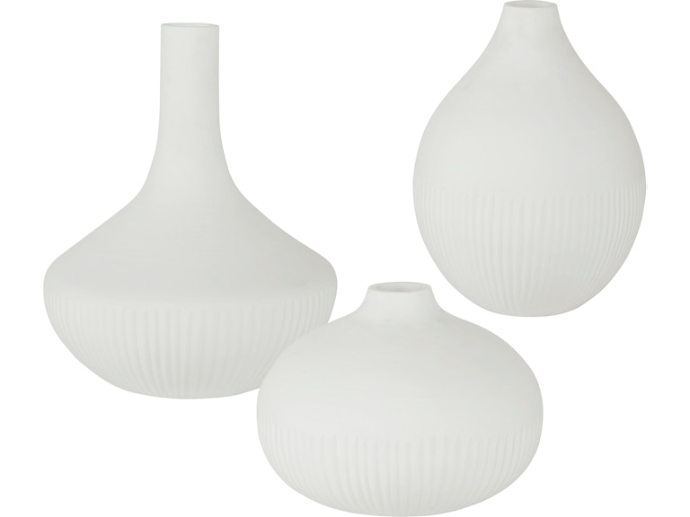 Uttermost Home Accents Apothecary Satin White Vases Set/3 18072 at Norwood Furniture