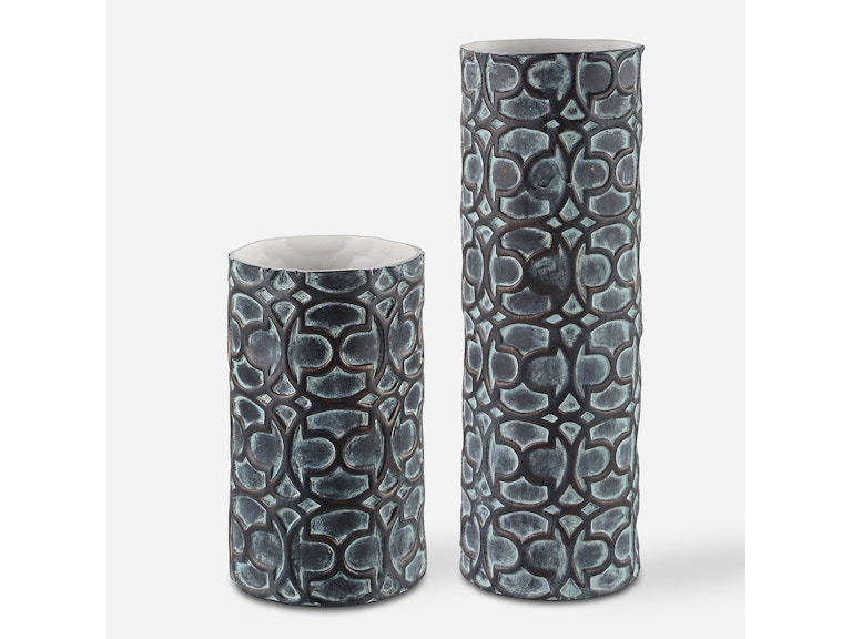 Uttermost Home Accents Baltra Bronze Patina Vases Set/2 18098 at Norwood Furniture