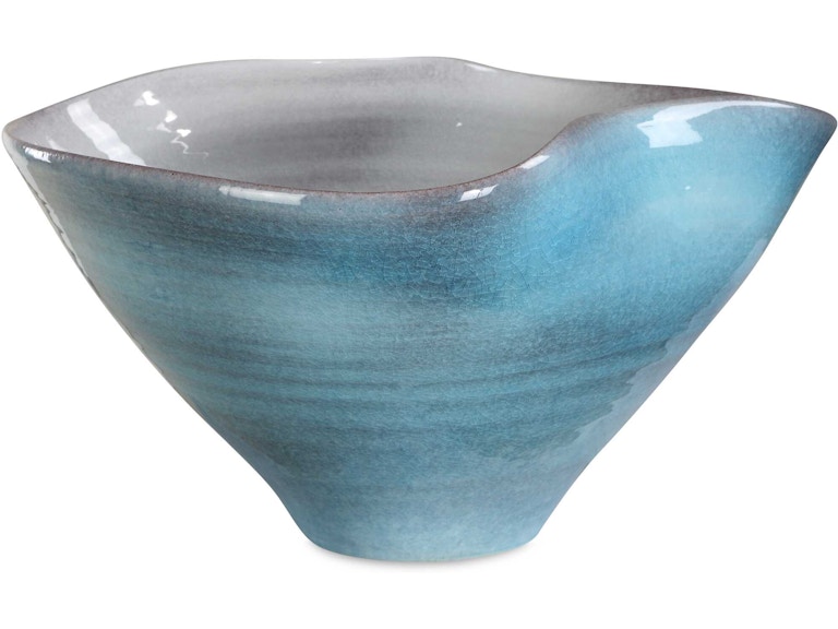 Uttermost Home Accents Blue Crest Ceramic Bowl 18278 at Norwood Furniture