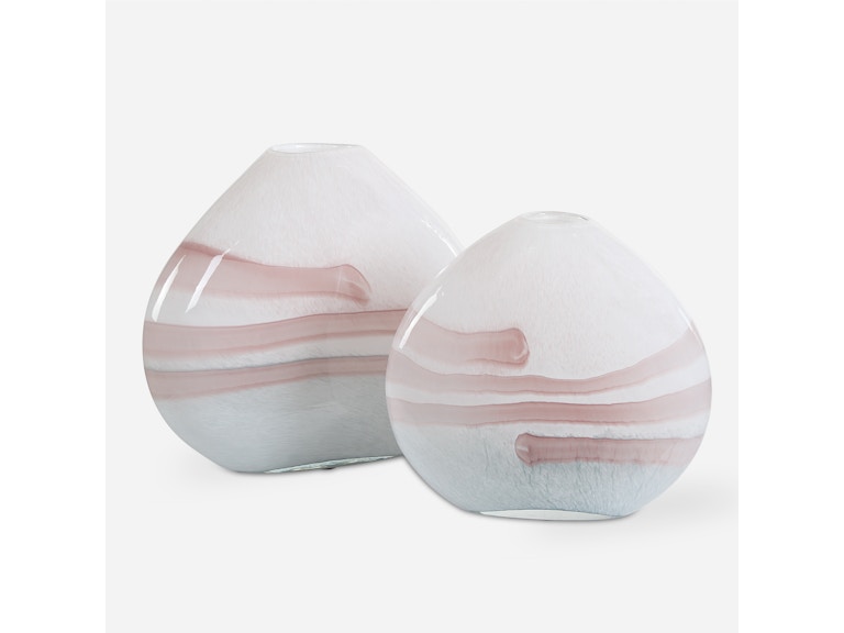 Uttermost Home Accents Blush Swirl Glass Vases Set/2 18159 at Norwood Furniture