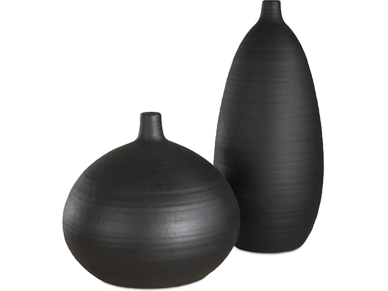 Uttermost Home Accents Bower Black Vases Set/2 18277 at Norwood Furniture