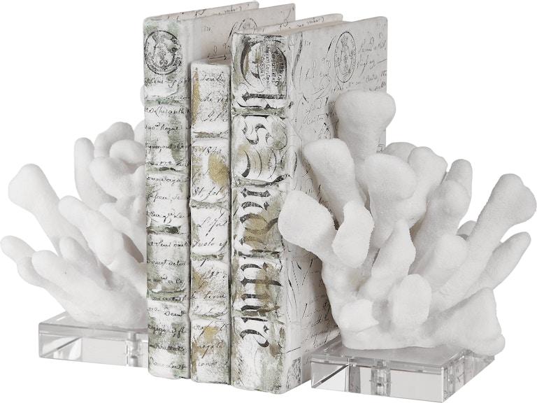 Uttermost Home Accents Charbel White Bookends Set/2 17549 At Norwood Furniture