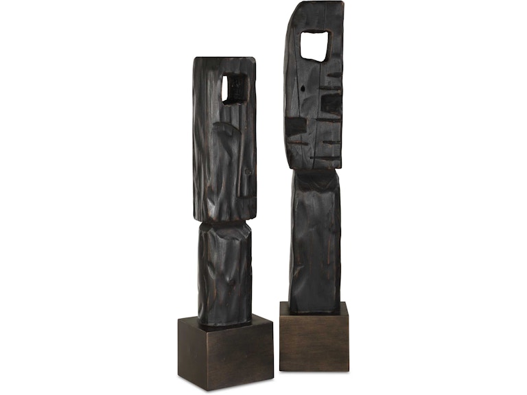 Uttermost Home Accents Cipher Black Wood Totems Set/2 18282 at Norwood Furniture