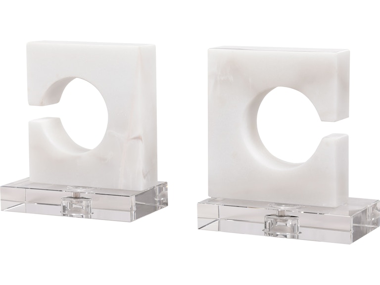 Uttermost Home Accents Clarin White and Gray Bookends Set/2 17864 at Norwood Furniture