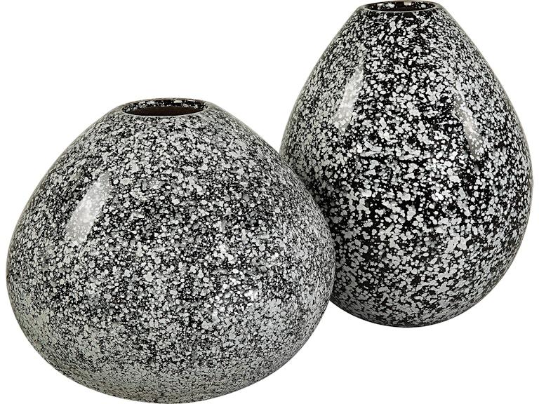 Uttermost Home Accents Cosmic Black and White Vases Set/2 18097 at Norwood Furniture
