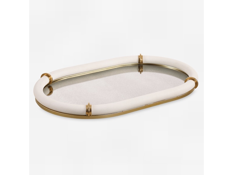 Uttermost Home Accents Cyprus Leather Oval Tray 18229 at Norwood Furniture