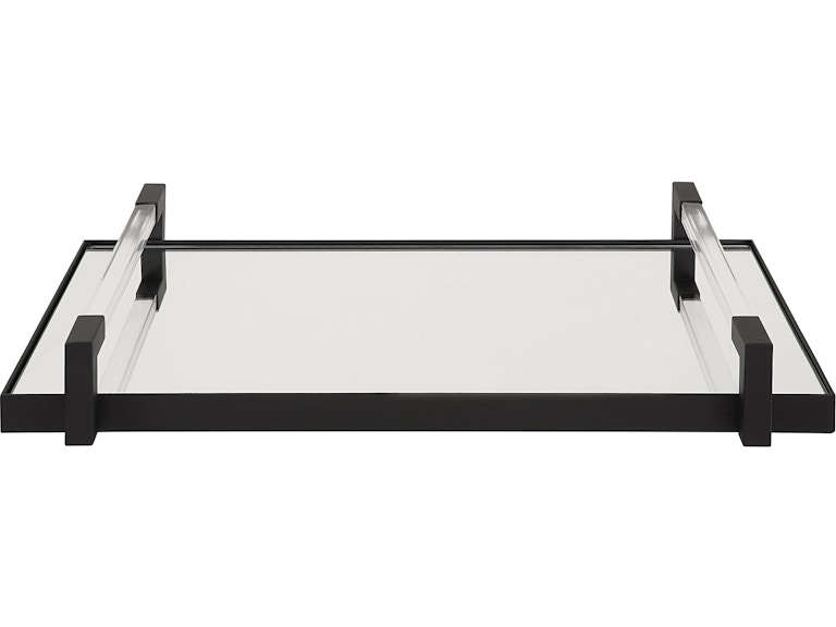 Uttermost Home Accents Deki Black Mirrored Tray 18082 at Norwood Furniture