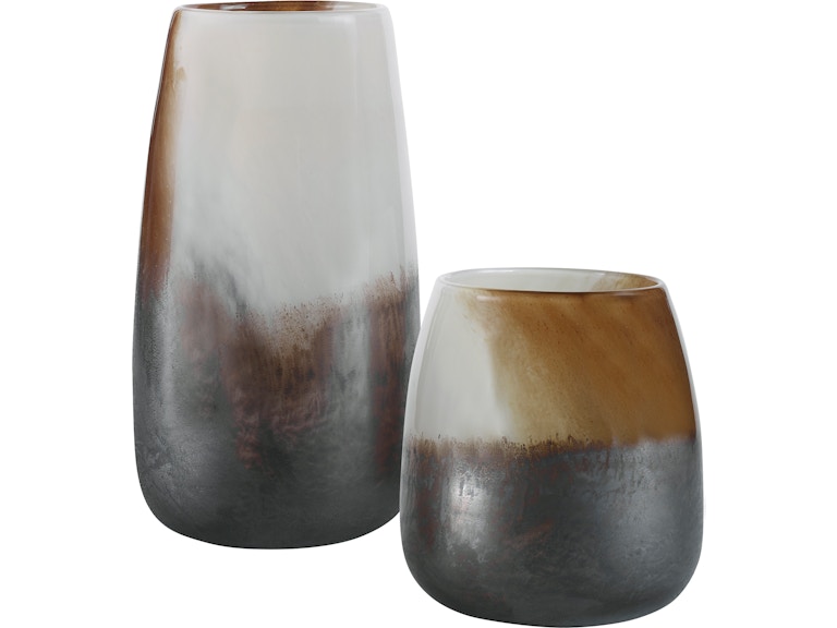 Uttermost Home Accents Desert Wind Glass Vases Set/2 18047 at Norwood Furniture