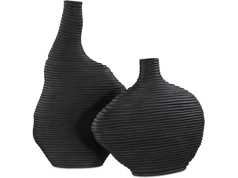 Uttermost Home Accents Duostacked Black Vases Set/2 18243 at Norwood Furniture