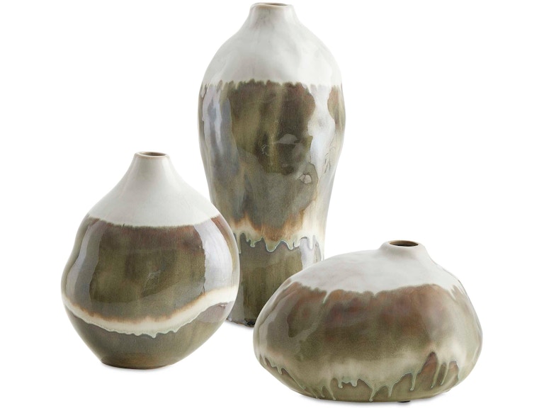 Uttermost Home Accents Earthflow Glazed Outdoor Vases Set/3 18283 at Norwood Furniture