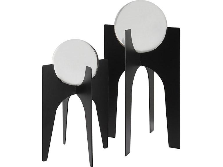 Uttermost Home Accents Ellianna Crystal Spheres On Black Base Set/2 18053 at Norwood Furniture