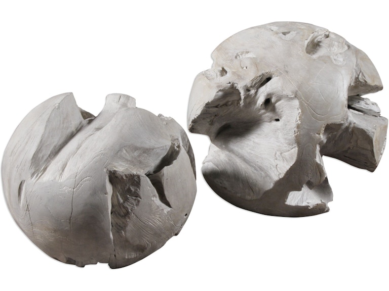 Uttermost Home Accents Ermanno Teak Balls Set/2 20107 at Norwood Furniture Uttermost Home Accents Ermanno Teak Balls Set/2 20107 at Norwood Furniture
